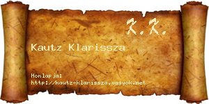 Kautz Klarissza névjegykártya